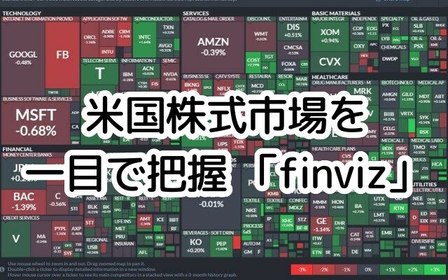 finviz(フィンビズ) は 米国株の騰落率・パフォーマンスが瞬間にわかる無料ヒートマップツール。使い方・活用法を日本語で紹介