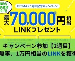 BITMAX：暗号資産"LINK"を最大7万円相当プレゼントは【2週目】今週もBTC購入でLINK獲得、資産状況は！？
