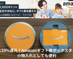 Amazonギフト券(配送タイプ)5000円購入で最大1000pt！最大還元率20%は超得、ボックスタイプは小物入れに重宝