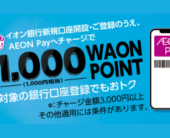 AEON Payに「チャージ払い」「ポイント充当」の機能が追加。開始記念で最大1000円相当のWAONポイント（8/20まで） ※設定してみた！