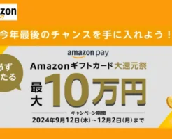 ネット通販でAmazon Pay利用でAmazonギフト券が必ず当たる還元祭キャンペーン。ふるさと納税の利用も！（～12/2）