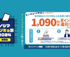 【11/4まで】ノジマで選挙割 1090ポイントもらえるキャンペーン！2000円以上購入&投票済証等提示で