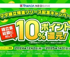 ヤマダ積立預金リリース記念キャンペーンで10%ポイント還元キャンペーン。実質年利18%以上！落とし穴はある？（12/2～）