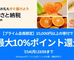 Amazonふるさと納税で最大10%ポイント還元！プライム会員限定×1万円以上の寄付で（7/14まで） 他サイトよりAmazonが"安い"返礼品も、探し方