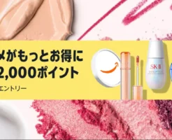 【9/4まで】Amazonでコスメ購入で最大2,000ポイント還元。対象商品 32万点以上！化粧品・スキンケア品などの購入に。※何度でも利用可！メンズ品も！