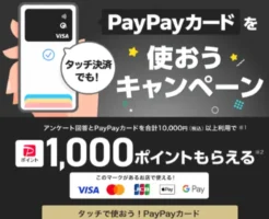【PayPayカード】10,000円以上の利用で1,000ポイントもらえる！お得なキャンペーン（9/29まで）