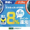 【最大8％還元】三井住友カードで電車・バスが実質割引に（上限1,000pt/月）！スマホのタッチ決済乗車キャンペーン